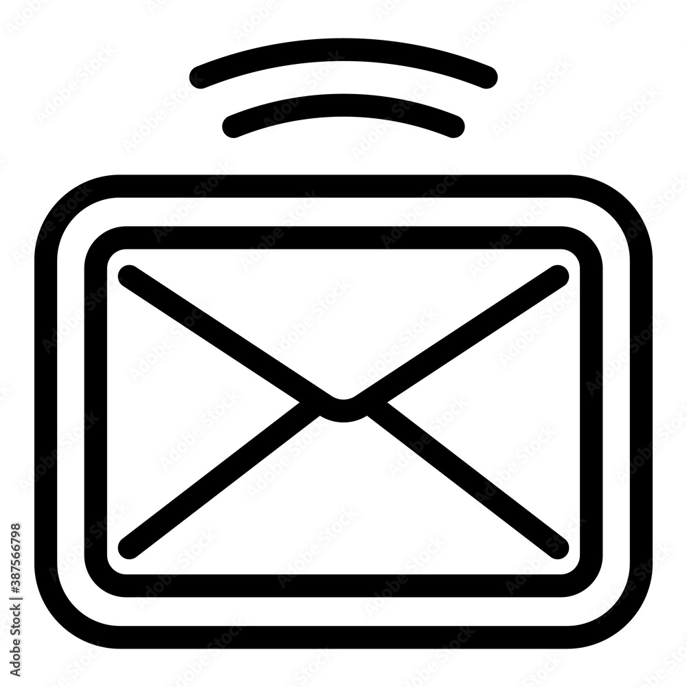 Poster notification mail request icon. outline notification mail request vector icon for web design isolate