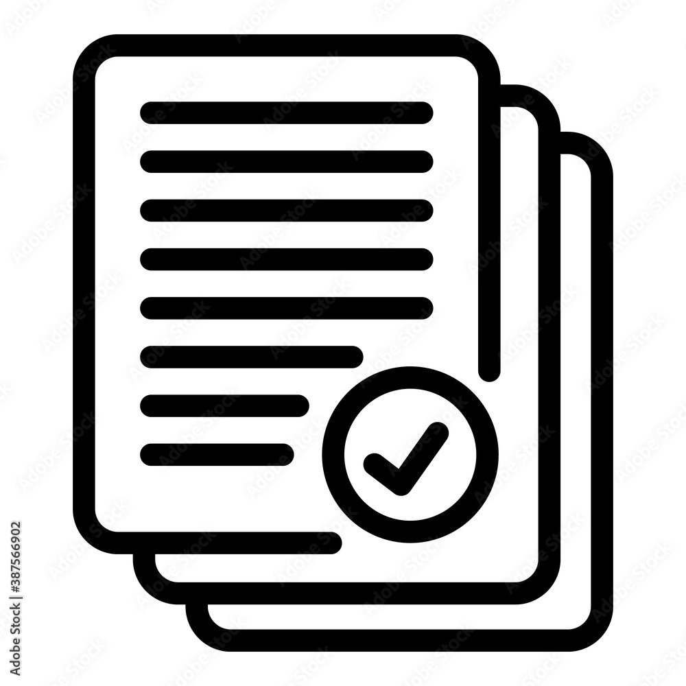 Poster approved request icon. outline approved request vector icon for web design isolated on white backgro