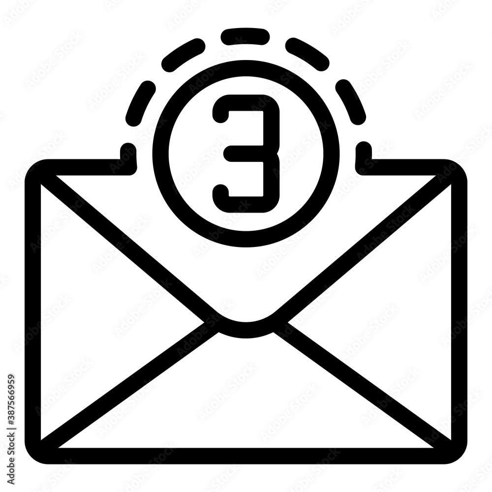 Poster Full mail inbox icon. Outline full mail inbox vector icon for web design isolated on white background