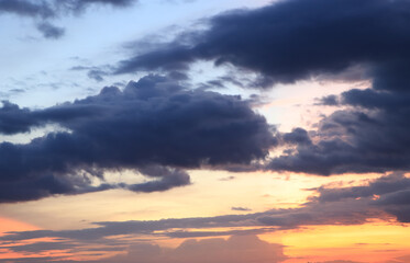 Fototapeta na wymiar Evening dramatic skyscape for background 