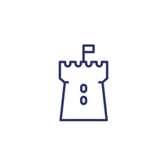 fortress, fort line icon on white