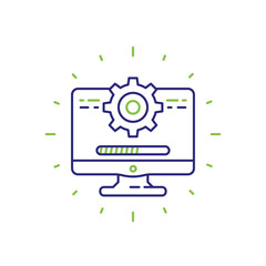 update, software line icon, vector