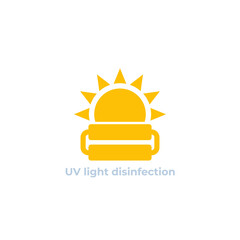 Fototapeta premium UV light disinfection icon on white