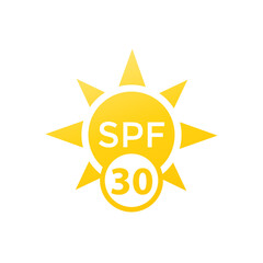 UV, SPF 30 sun protection icon