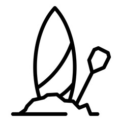 Sport sup surfing icon. Outline sport sup surfing vector icon for web design isolated on white background