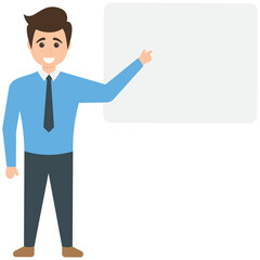 
A businessman or marketing consultant giving business presentation
