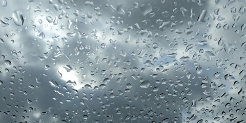 Raindrops on the car windshield