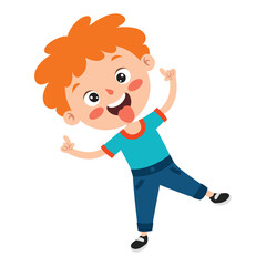 Poses And Expressions Of A Funny Boy