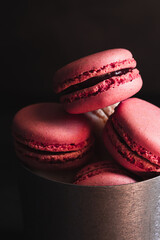 Raspberry and Vanilla French Macarons