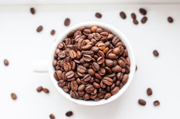 coffee beans in a cup