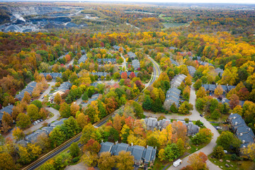 Aerial of Foliage in Princeton New Jersey 