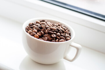 coffee beans in a cup