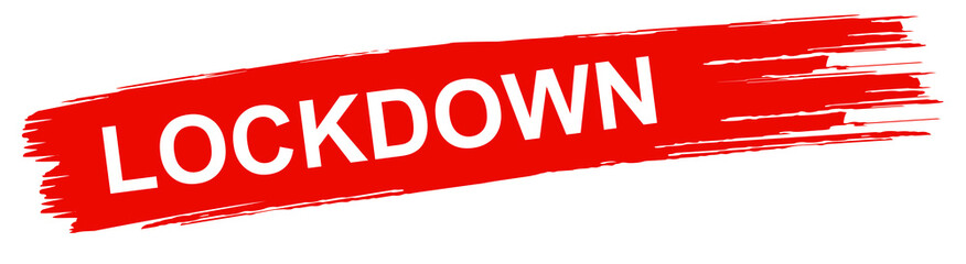 roter Ausgangssperre Banner Corona Lockdown