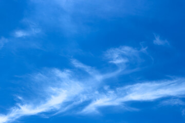 The beauty of the blue sky with bright white clouds in the morning