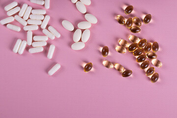 pills on pink