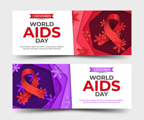 World Aids Day Papercut Banners