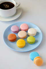 colorful macaroons on a plate
