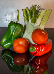 Vier gesunde Gemüsesorten.