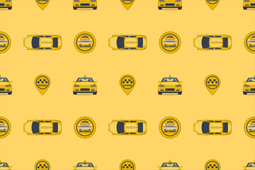 Background on the theme of taxi. Yellow pattern.