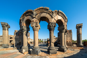 Fototapeta premium Zvartnots Cathedral ruins, a World Heritage Site in Armenia.
