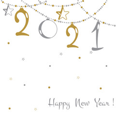 Fototapeta premium Abstract background with Christmas balls 2021. It can be used as a invitation, poster, postcard, New Year, Christmas. Vector illustration.