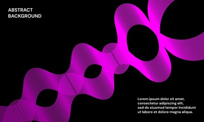 Modern abstract background with wavy lines in purple gradient. Wave line art, curved smooth design. Vector illustration