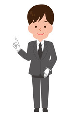 指差ししてポイントを説明する男性スタッフ