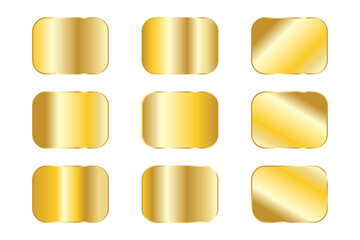 Luxury golden gradients background. Metalic. Set. Vector
