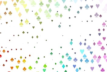 Light Multicolor, Rainbow vector texture with playing cards.
