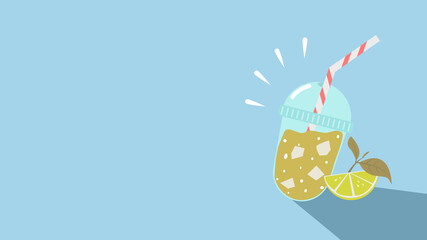 Lemon tea in plastic glass