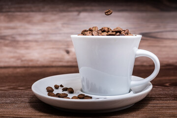 coffee Cup on brown background