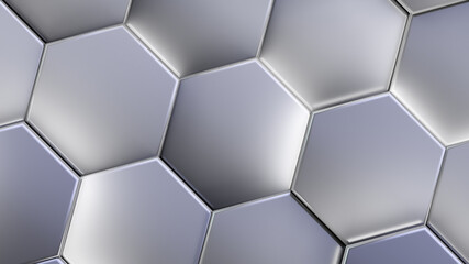 Glowing hexagonal cells. Futuristic tech background. Design element.