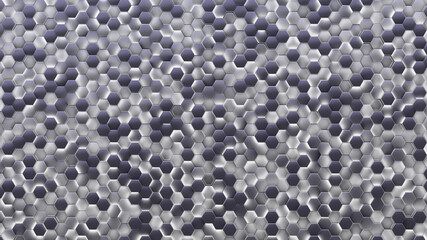 Lots of chaotically glowing cells. High-quality abstract technological background