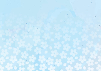 和風桜の背景イラスト　水色