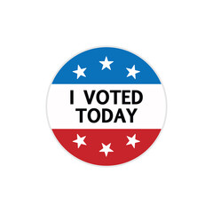 I voted today sticker. Election symbol modern, simple, vector, icon for website design, mobile app, ui. Vector Illustration