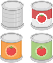 Vector illustration of tomato cans