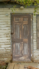 Old weathered farmhouse door