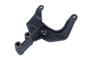 new black metal bracket for mounting the power steering pump, isolated on a white background