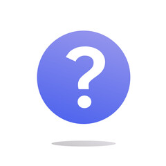 Question mark icon vector, blue color ask or help support symbol label isolated, faq pictogram idea