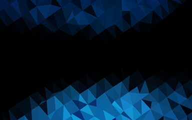 Dark BLUE vector polygonal background.