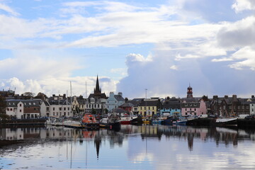 View of Stornoway Town Harbour, Isle of Lewis, Outer Hebrides, Scotland