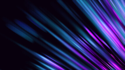 Abstract dynamic texture. Dark background with glowing diagonal lines. Speed lights and motion traces