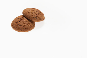 Oatmeal cookie isolated on the white background
