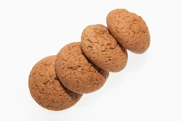 Oatmeal cookies isolated on the white background