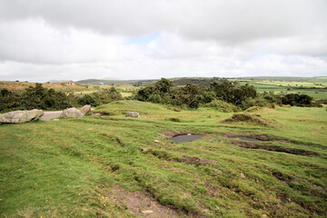 Fototapeta na wymiar A view of the Cornwall Countryside near Dartmoor