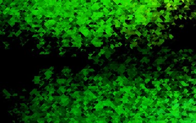 Dark Green vector layout with lines, triangles.