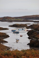 boats in the harbour, petersport, benbecula, outer heebrides