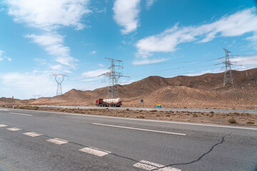 electric power station and in desert