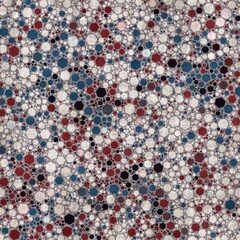 Seamless red white and blue textured geometric pattern. High quality illustration. Color blocked shapes in an old vintage look. Generic and versatile design useful for all types of surface design.