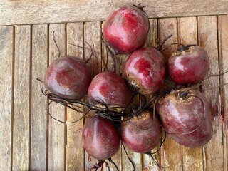 beetroot on a wooden background